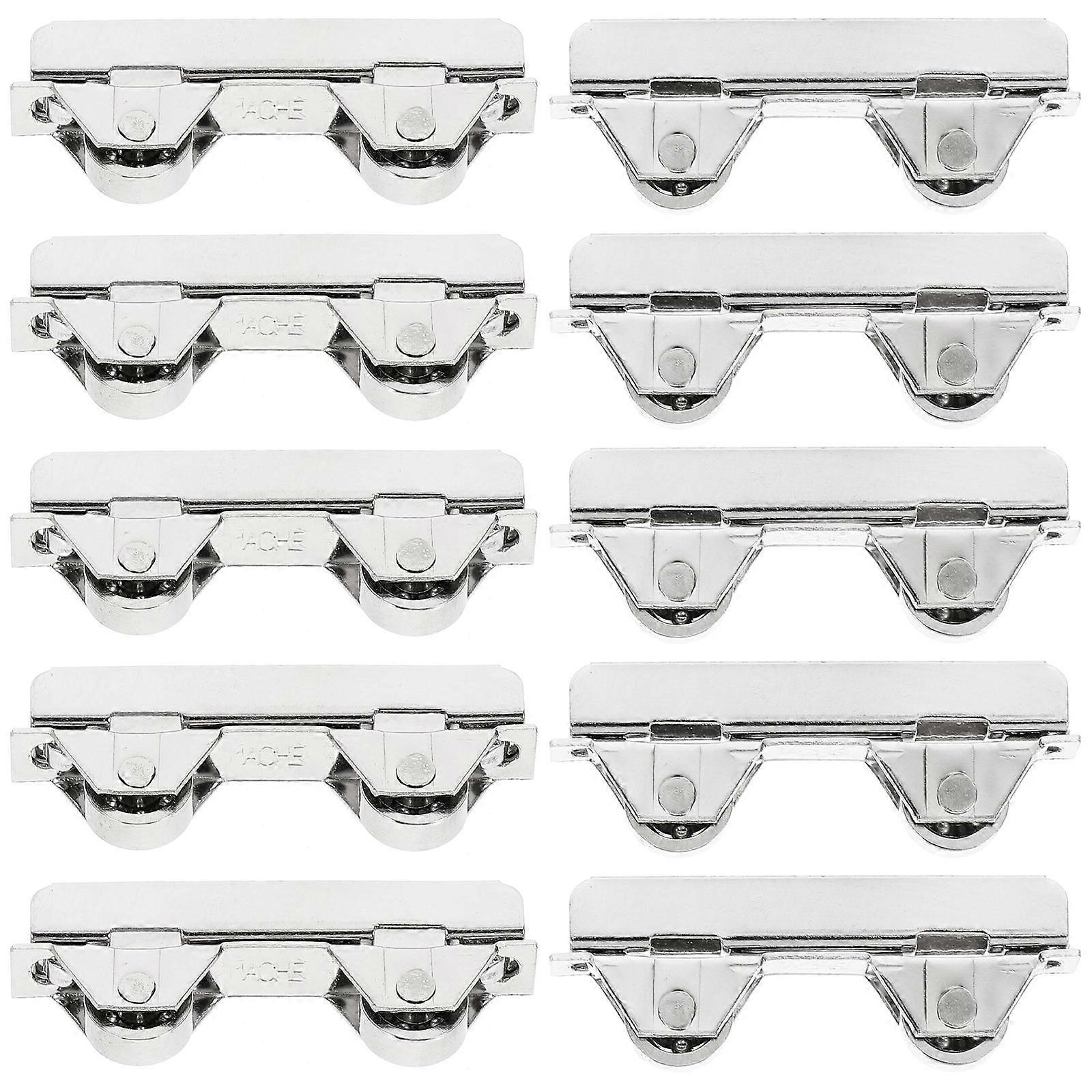 10pcs Silver Stainless Steel Sliding Glass Door Wheel for Door with Strong Load-bearing Capacity