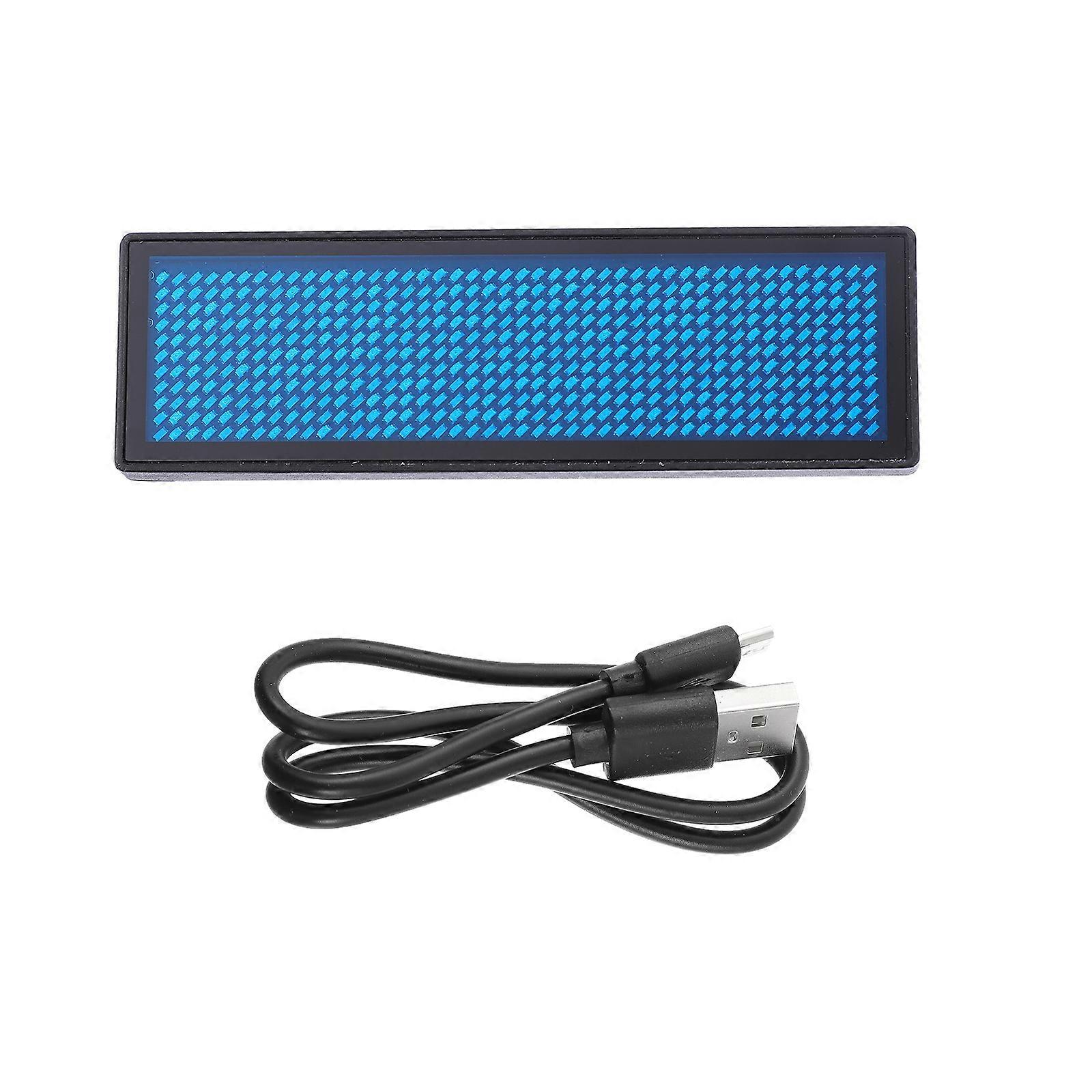 Programmable LED Name Badge with Scrolling Message for Nightclub Use Blue PVC Brightness Adjustable 1224 Hours