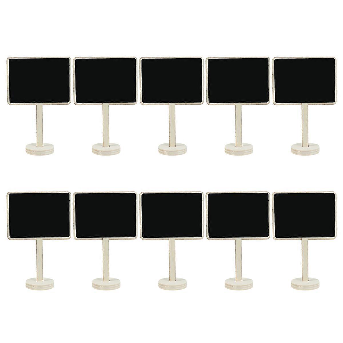 Blackboard Tags Chalkboard Label Square Table Number Display Decorative Office School Family Use 10 Pcs 14.5 x 10 x 4.5 cm Wood