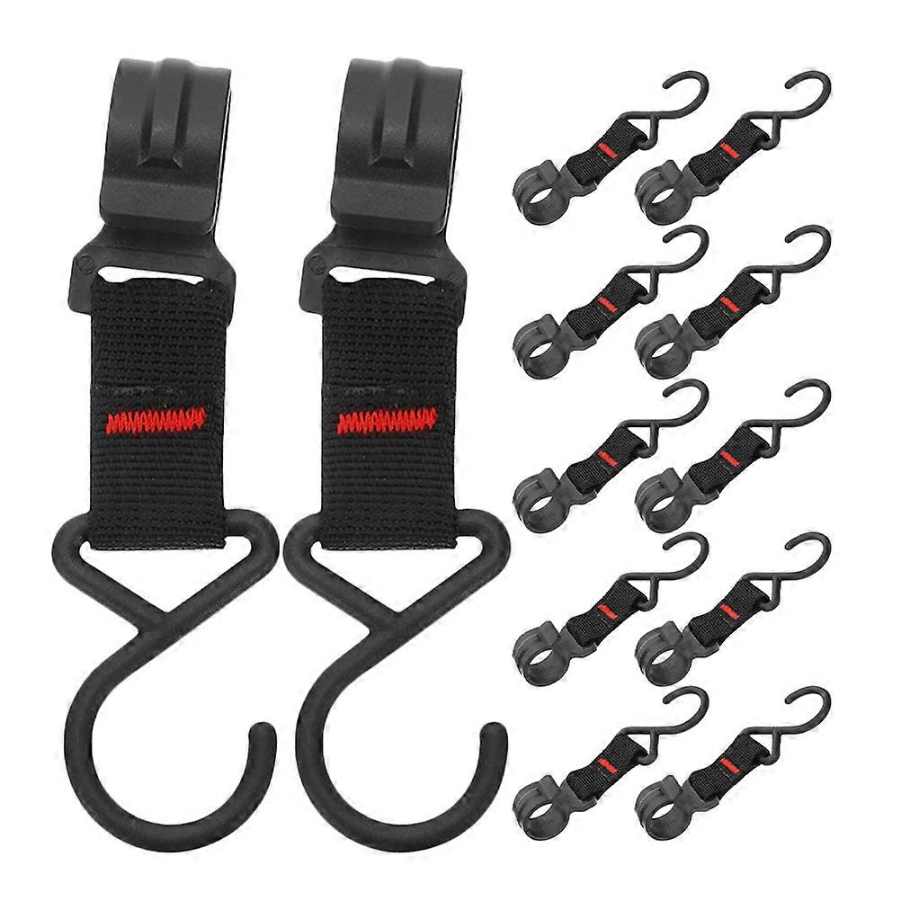 Camping Rack Storage Hooks Hiking Gear Black 15Pcs Hanging