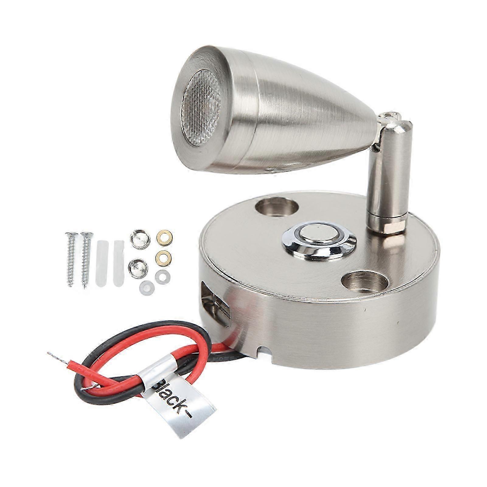 LED RV Reading Light Touch Dimmer 3 Lighting Color with USB Charging Port 12?24V 3W for Camping Trailers Yachts Nickel Plating Housing