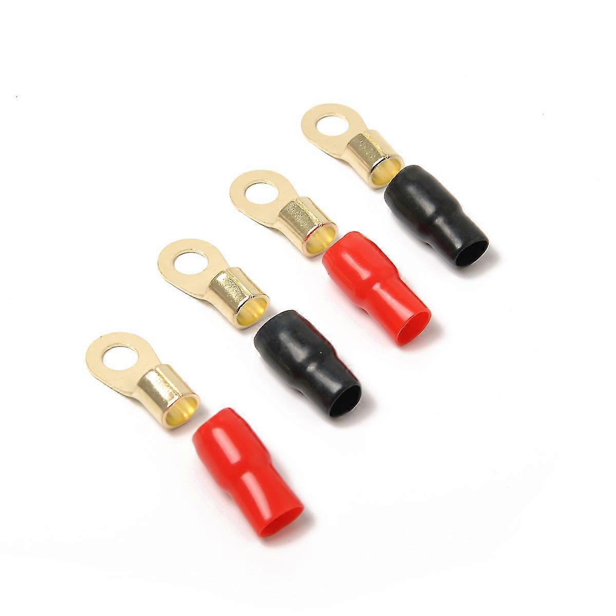 Modified Round Brass Terminal Block Set for Car Audio - 4ga (2 Pairs)