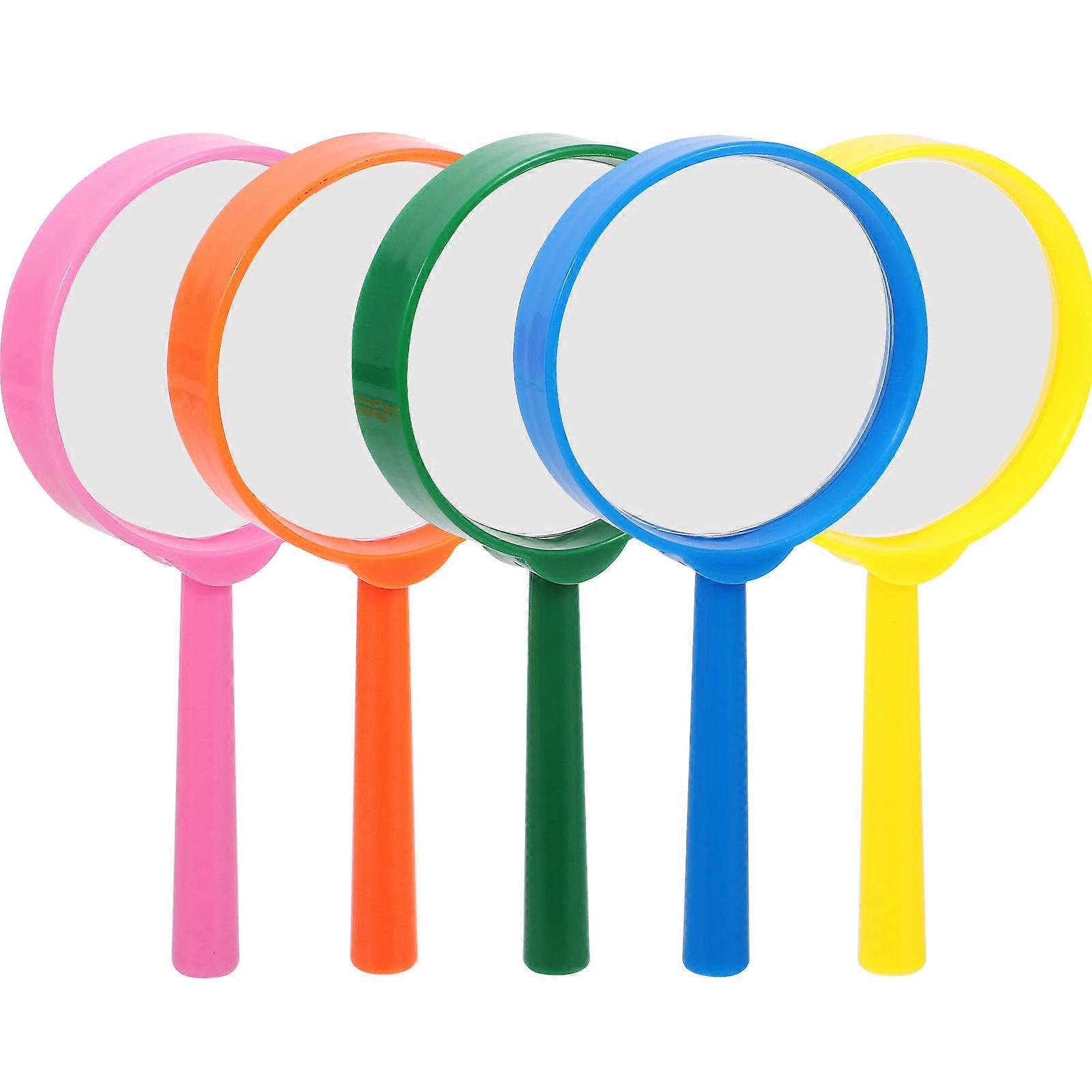 Kids Magnifying Glass Mini Handheld Magnifier 60mm Outdoor Exploration Tool 3X Magnification Children Learning Insect Flower Observation 5Pcs