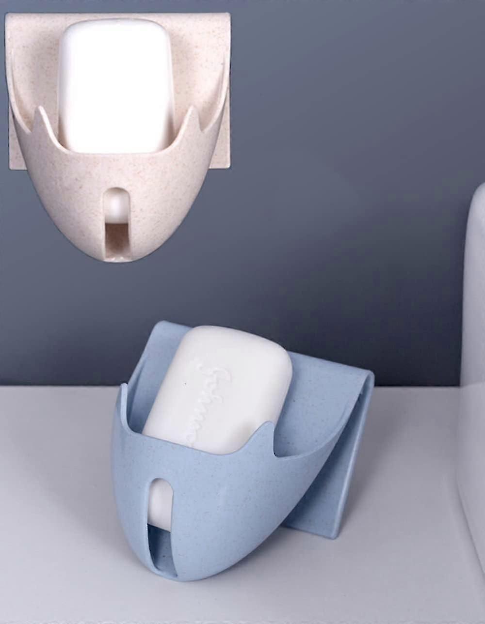 真空ソープディッシュホルダー - 壁掛け、バスルーム/キッチン用の穴あけなし(2パック)