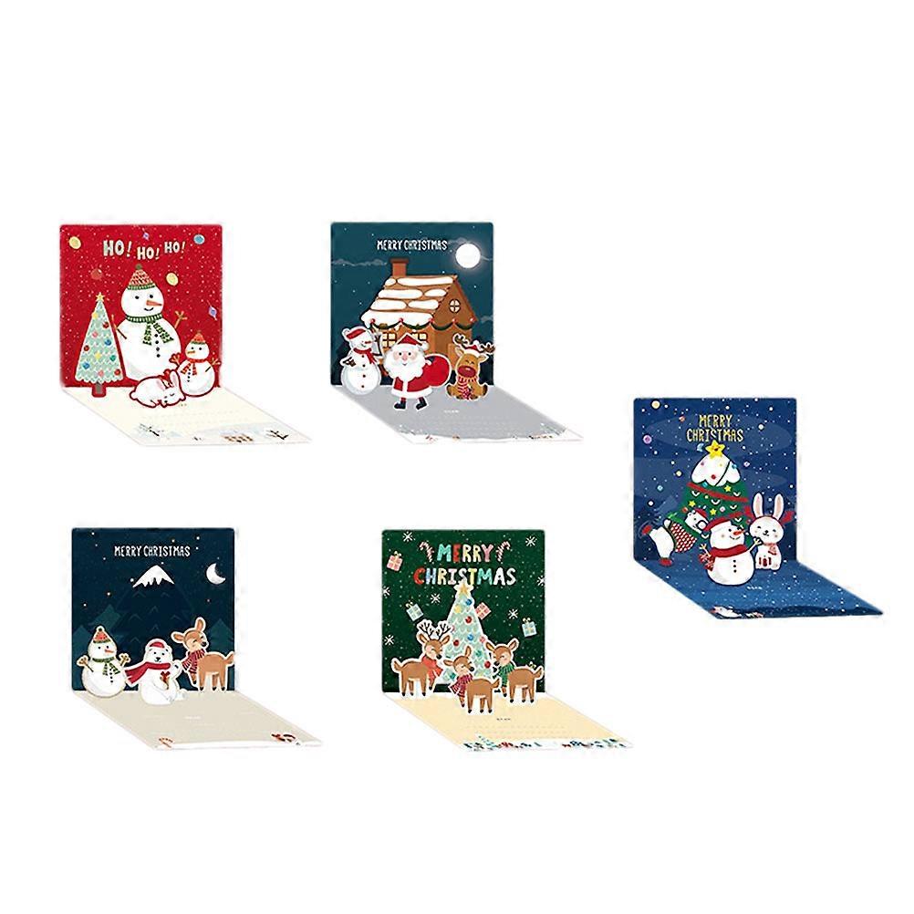 Holiday Greeting Card Set Christmas Write Wishes Assorted Color 22X11CM 5 Sets