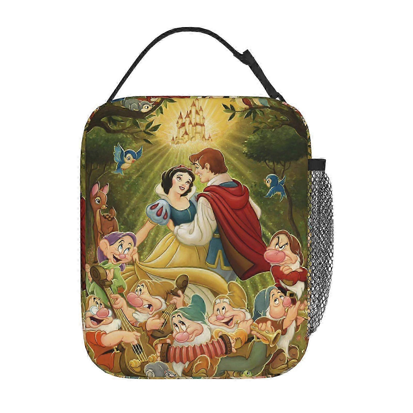 Cute Insulated Lunch Box for Kids and Adults - Snow White Cartoon Design for School and Work