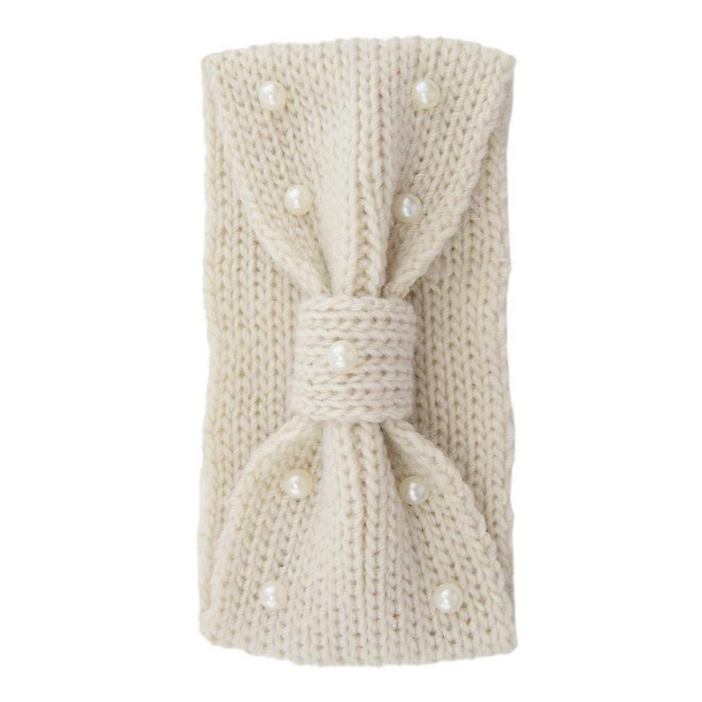 Ear Warmer Headband Woolen Warm For Women Beige 1Pc