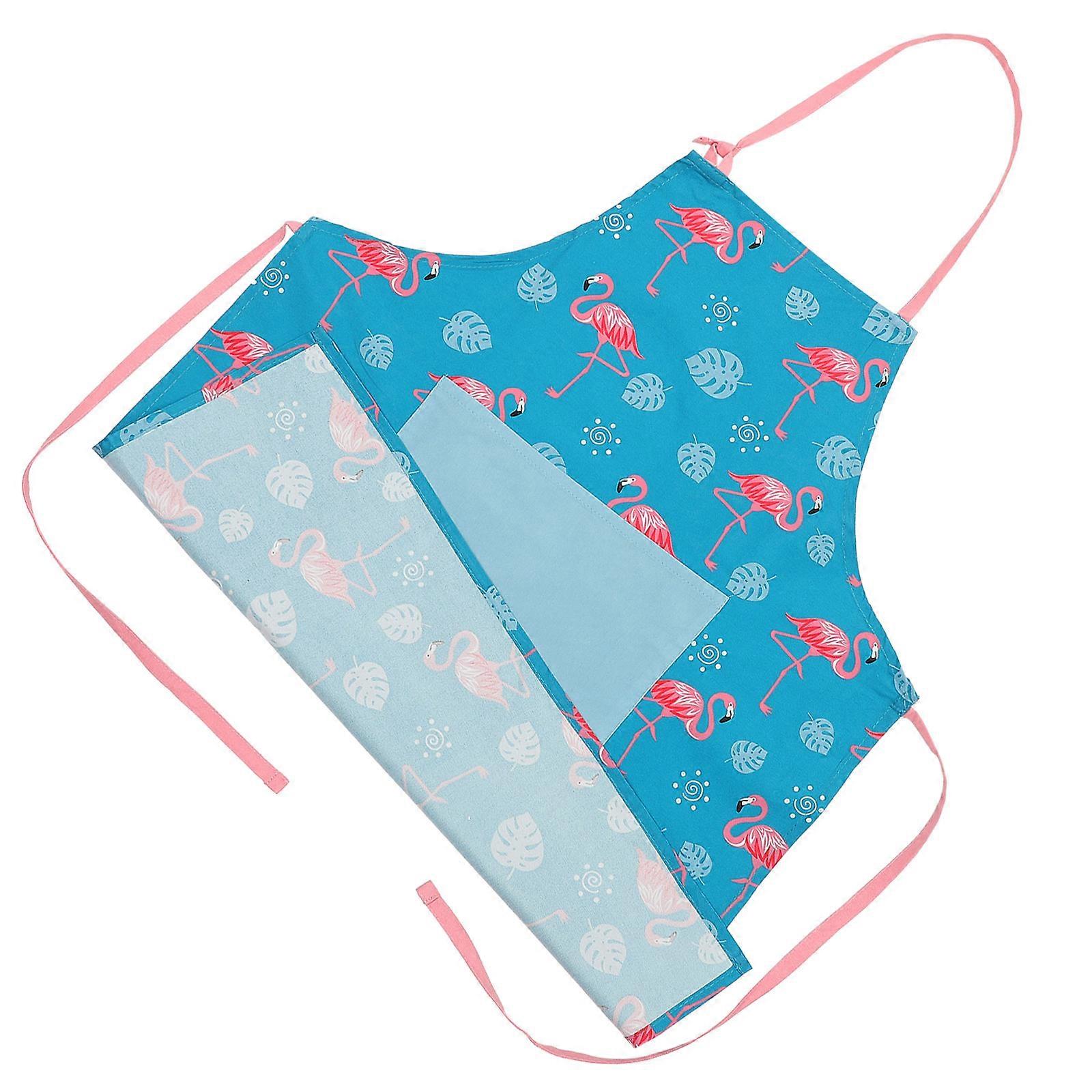 Artist Apron Flamingo Printed Adjustable Polyester For Cooking Baking 70X60X0.1CM 1Pack