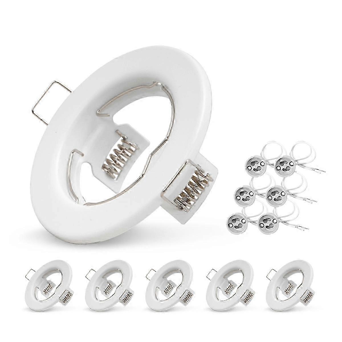 6pcs Recessed LED Ceiling Light Frames for MR16 Spot Lights Fitting Fixture White
