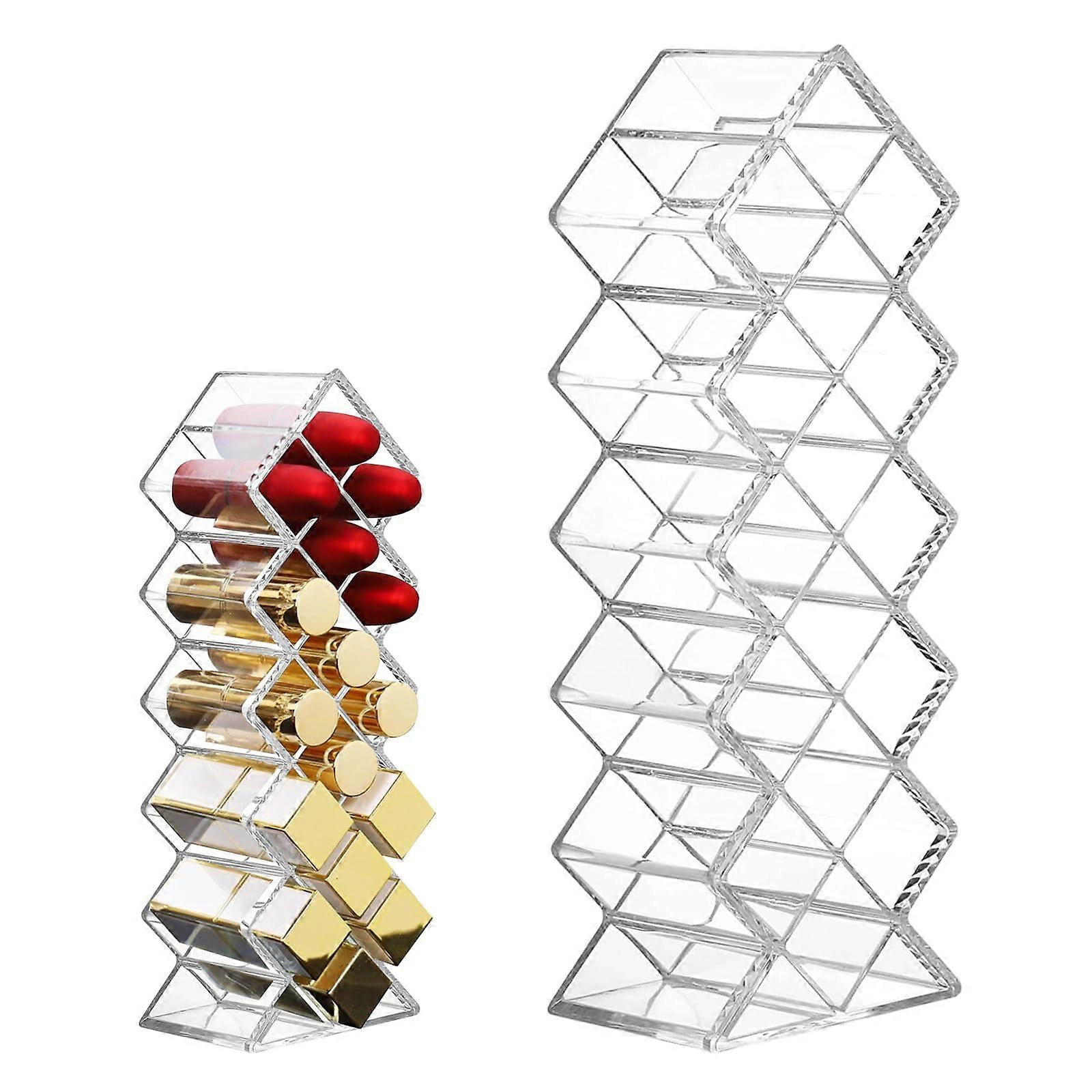 Lipstick Organizer, 16Section Clear Lipstick Stand for Vanity Top