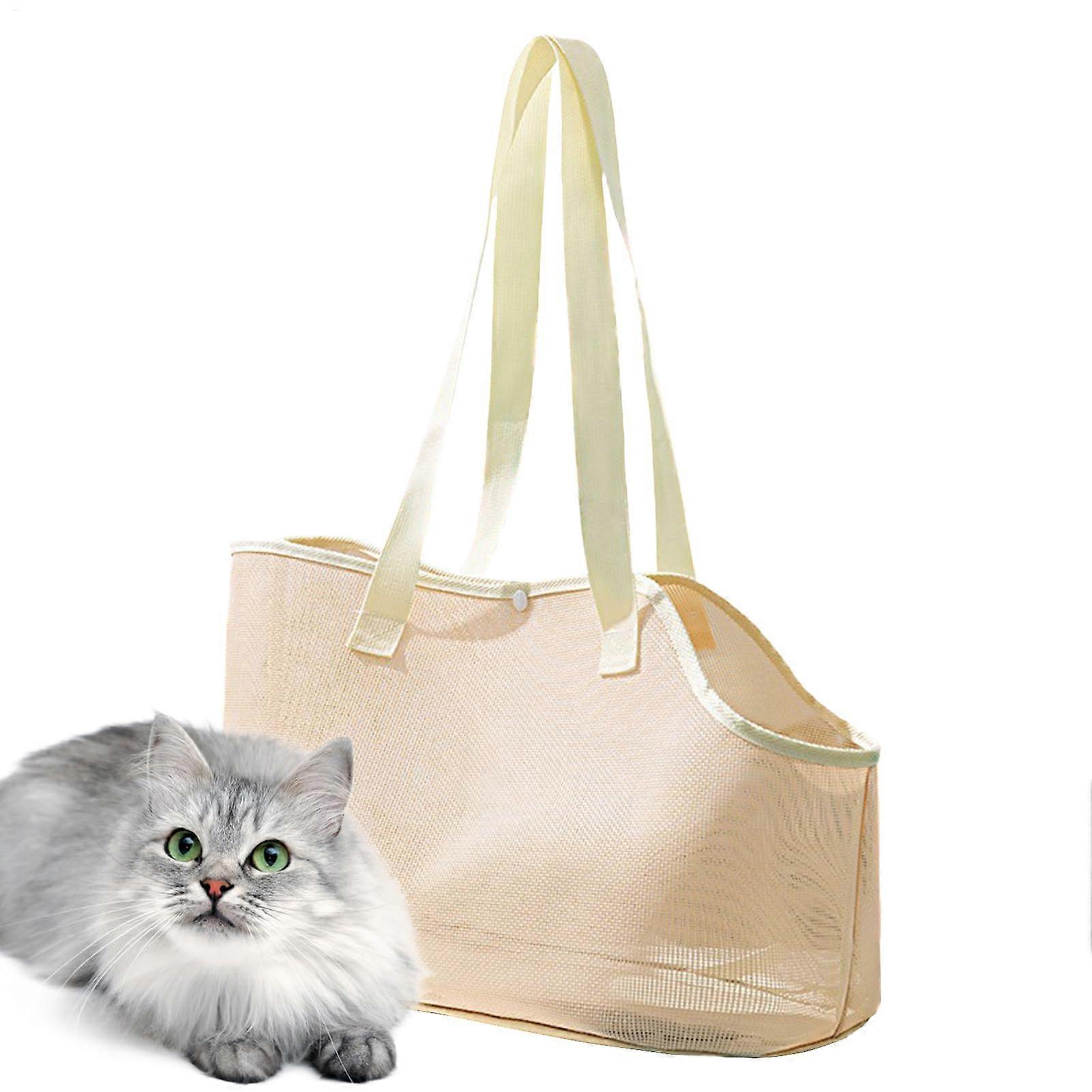 Dog Travel Bag, Cat Shoulder Carrier for Small Pets, Breathable Mesh Design, Adjustable Size, Escape-Proof Travel Backpack