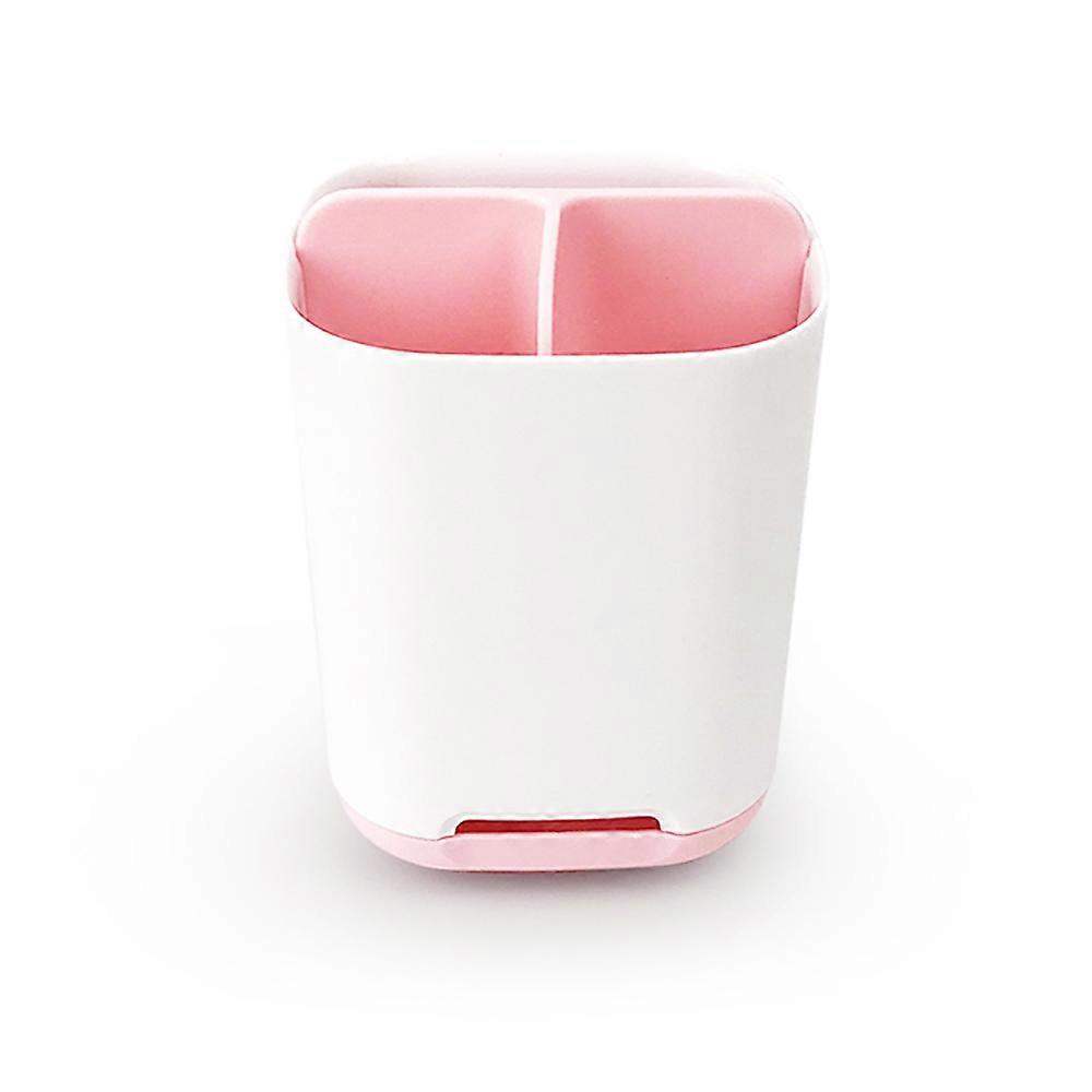 Toothbrush And Toothpaste Storage Box - Plastic Detachable For Easy Cleaning Multifunctional Storage-Pink