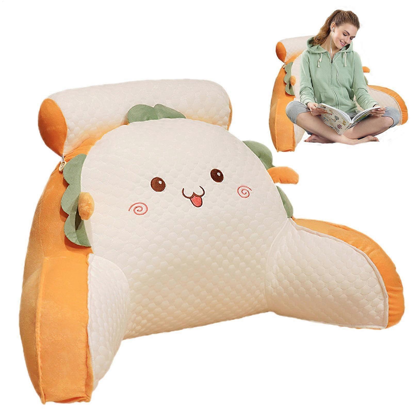 Reading Pillow Bed Cushion with Removable Neck Roll Higher Support Arm, 60x40cm