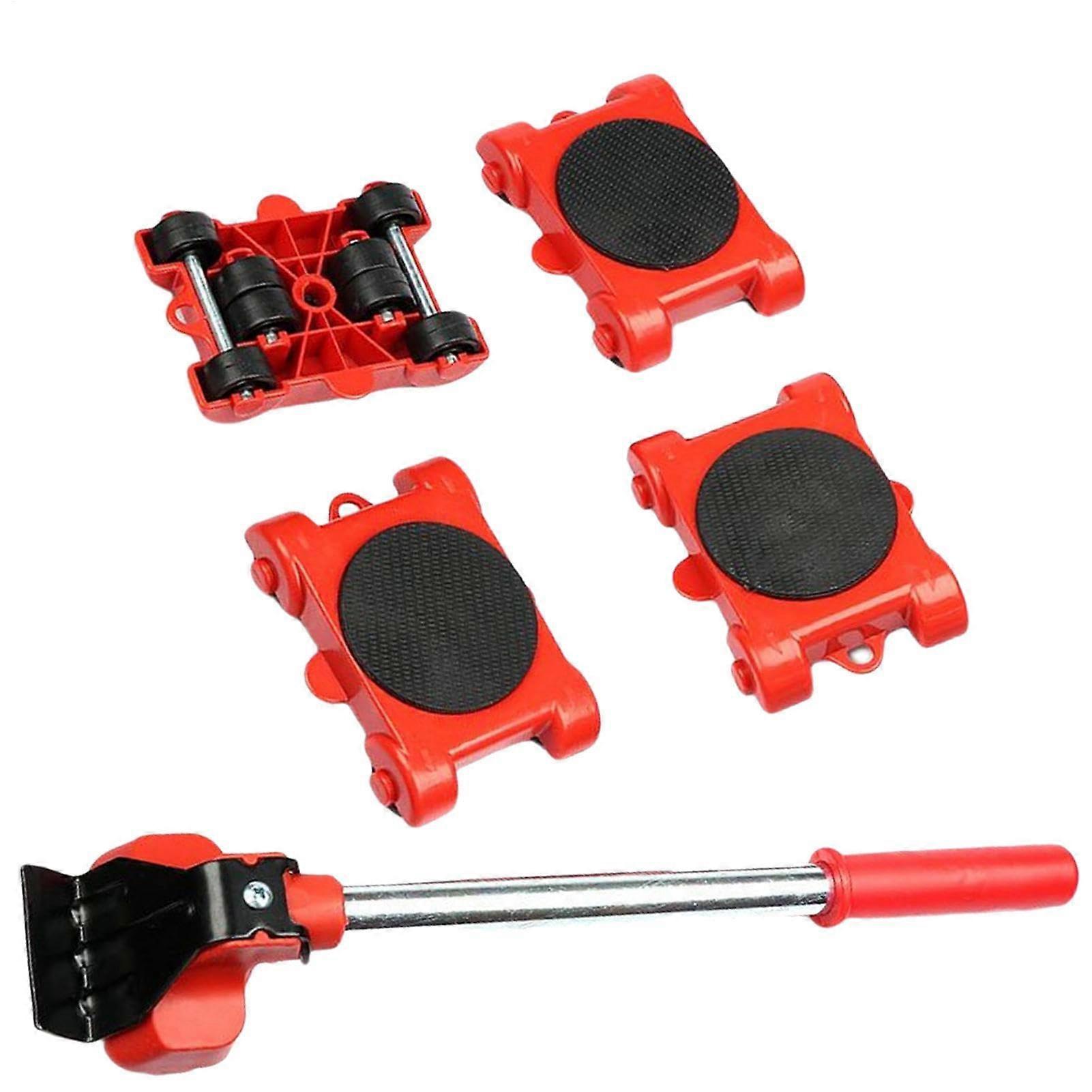 Furniture Lifter Tool with Transport Wheel Rollers and Lever Set for Moving Heavy Sofas Cabinets up to 150 kg/330 lbs