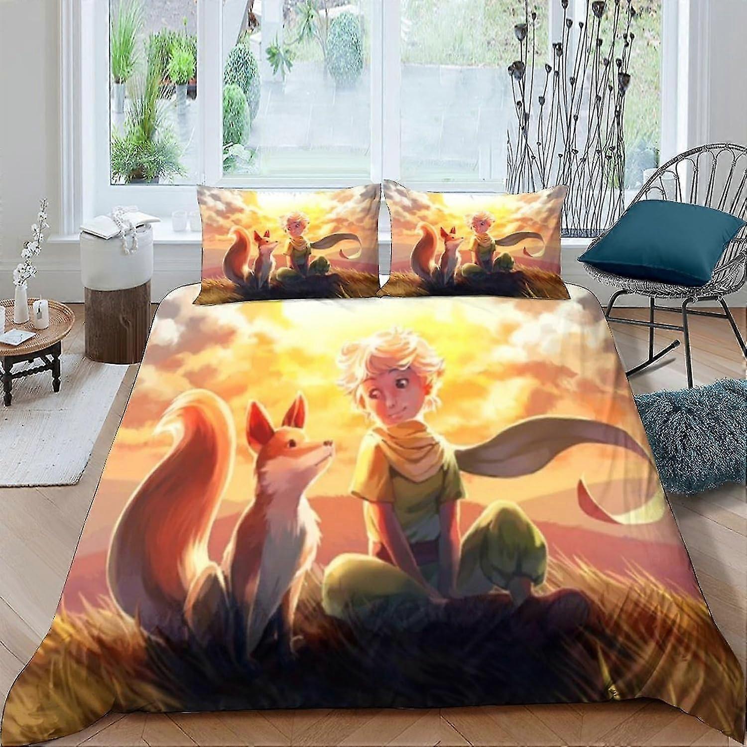 Comforter Cover Set with 3D Print Anime Characters for Kids, Soft Microfiber Duvet Cover and Pillow Cases