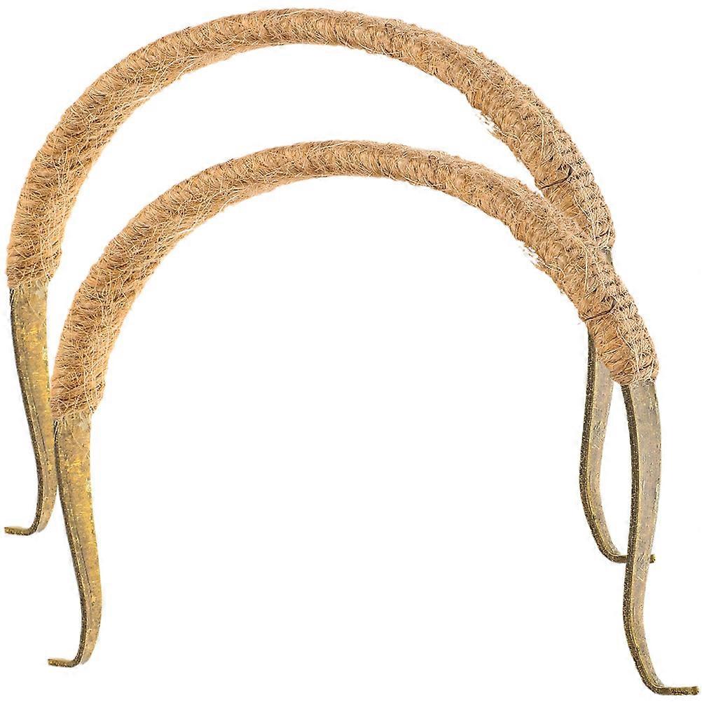 Vintage Teakettle Replacement Handles Set of 2 Beech Wood and Rope Wrapped Retro Style Load Bearing Design Easy Installation for Medium Kettles