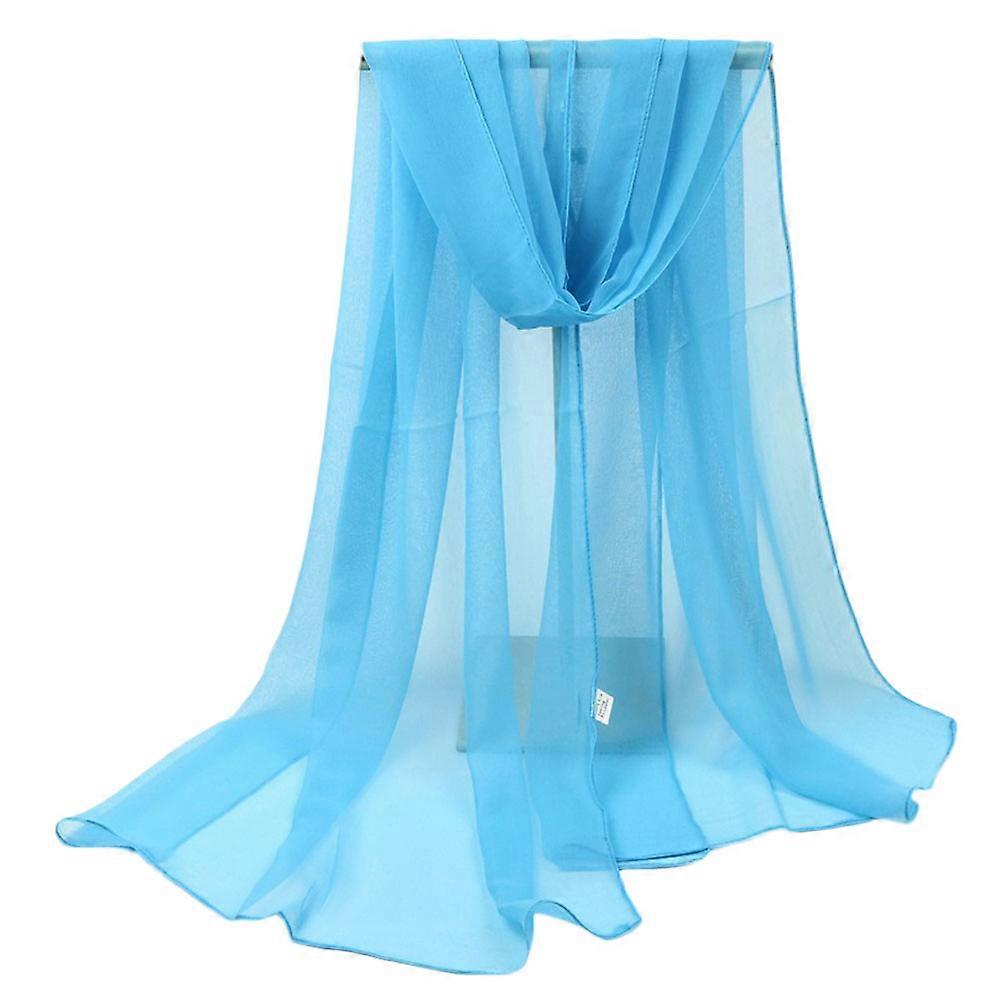 Scarf Shawl Wraps for Women Family Travel Sky-Blue 180x70cm Rectangular 1Set