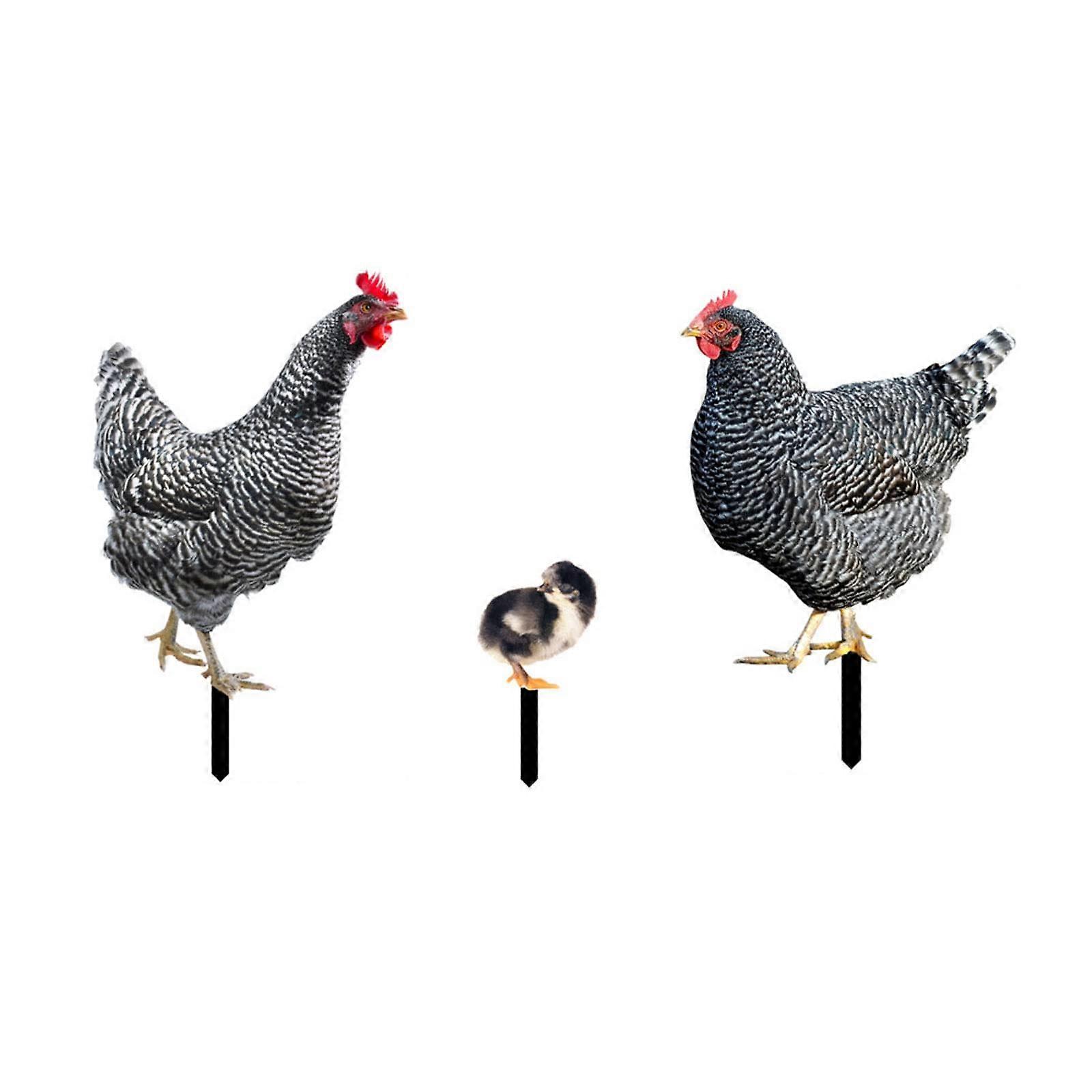 Acryl-Tierpfähle Set of 3, Colorful Rooster and Hen Yard Ornaments, Outdoor Garden Spring Decoration