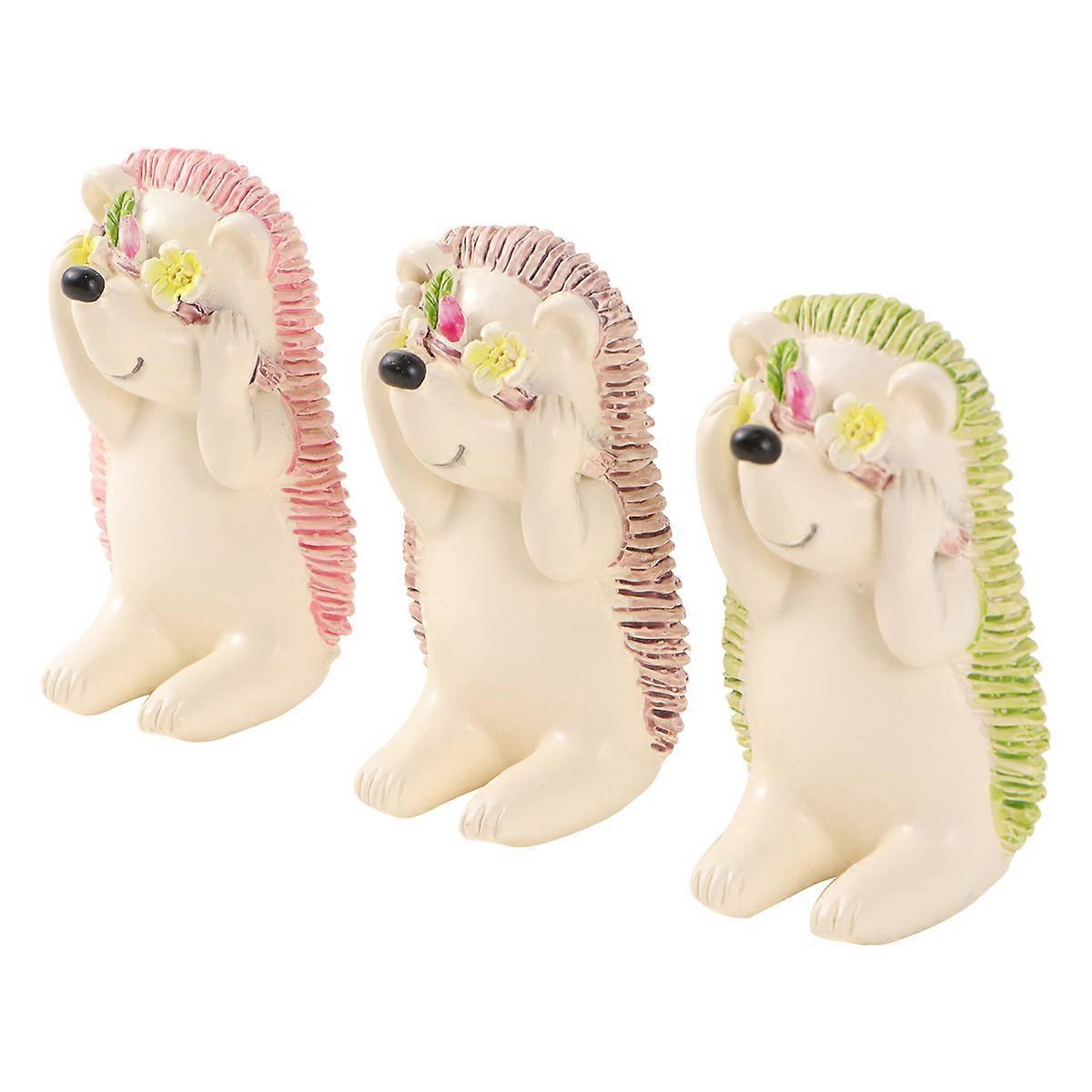 Creative Toothbrush Organizer Multi-function Storage Racks Hedgehog Design Green 3Pcs