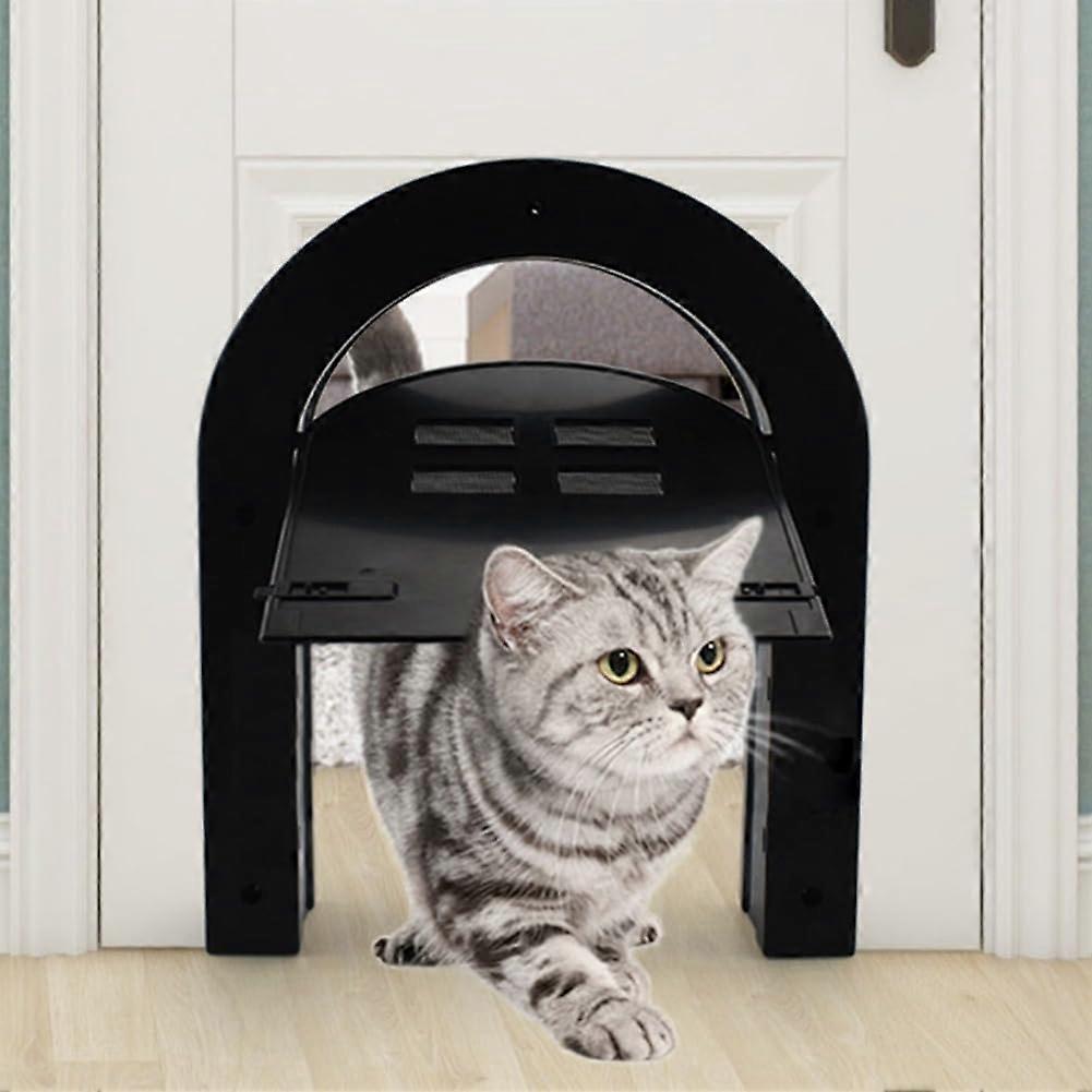Cat Door with Arch Design for Interior Doors, Small Dog and Cat Door Up to 20 lbs, Durable ABS Material, 29 x 24 cm