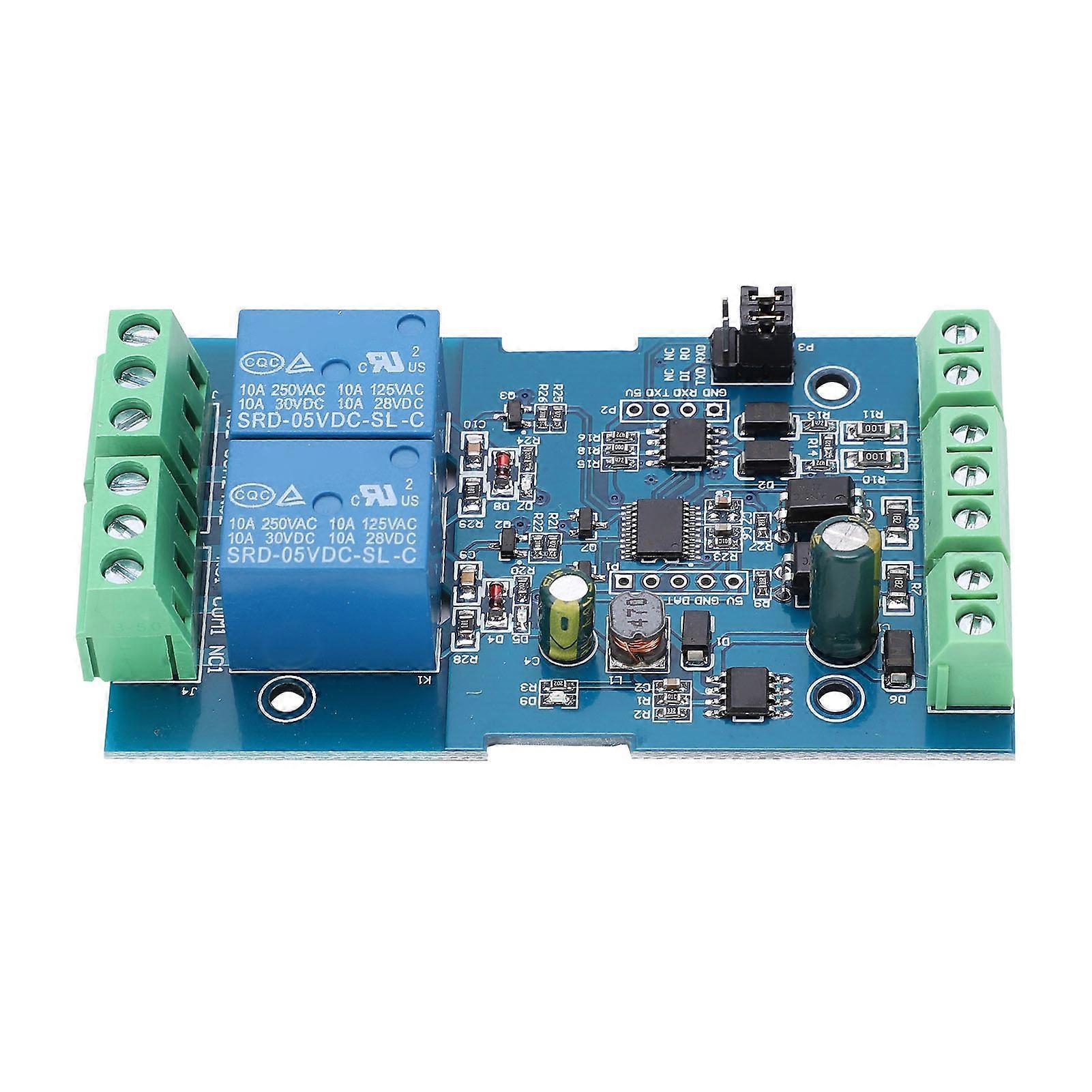 Relay Module 2 Channel AntiReverse Connection Protection Input Output Device 724V with RS485/TTL UART Interface