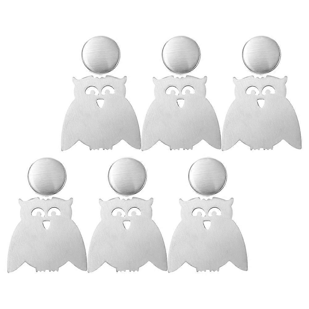 Curtain Weights Bottom Tablecloth Weights Owl Shaped Windproof Fixator Silver 5.7x5.7cm 6Pack