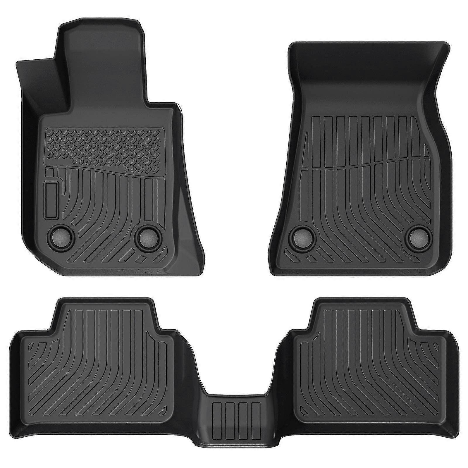 Floor Mats TPE For BMW 3 Series G20 2019-2024 1st &2nd Rows Car Liner,Black NO.1896