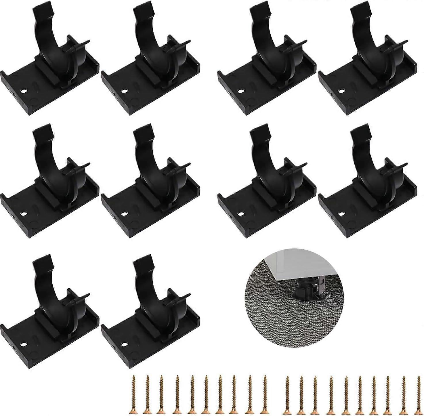 10 Pcs Plinth Clips - Durable Kickboard Clips with 20 Self-Tapping Screws