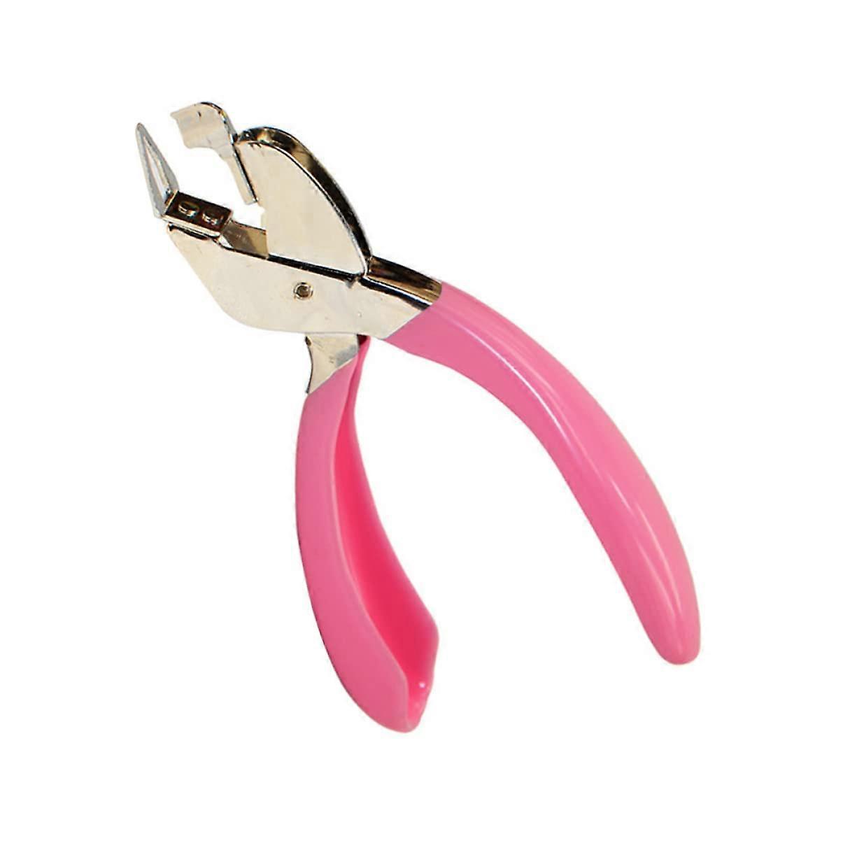 Staple Tack Handheld Non-Slip Office Stapler Remover Tool, Pink, 18x12.2cm, Spring Loaded Claw Handle, Ideal for Home and School