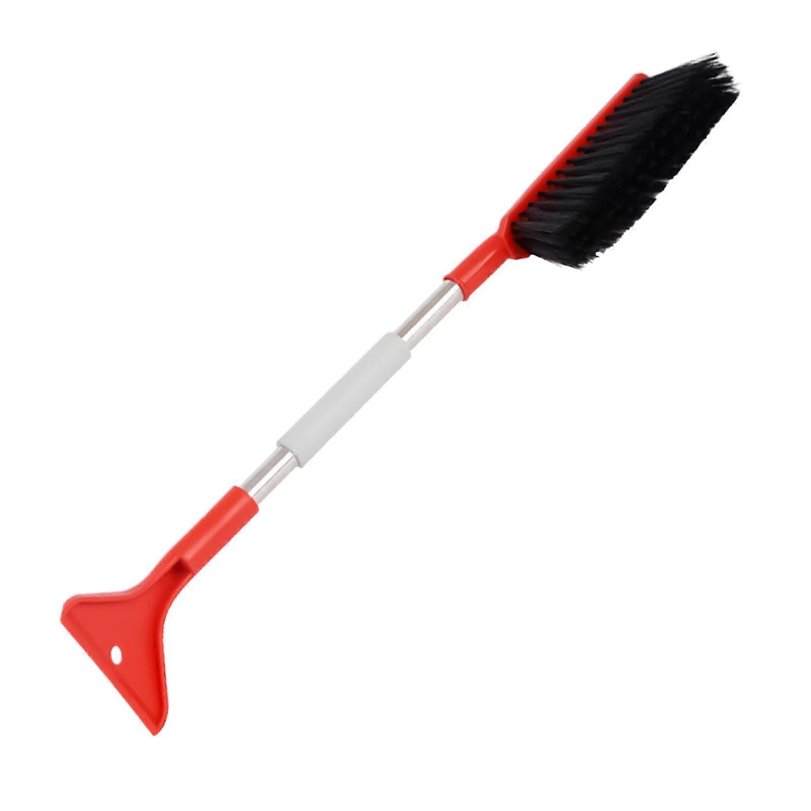 LongHandle Snow Brush with Ice Scraper for Car Windshield Red