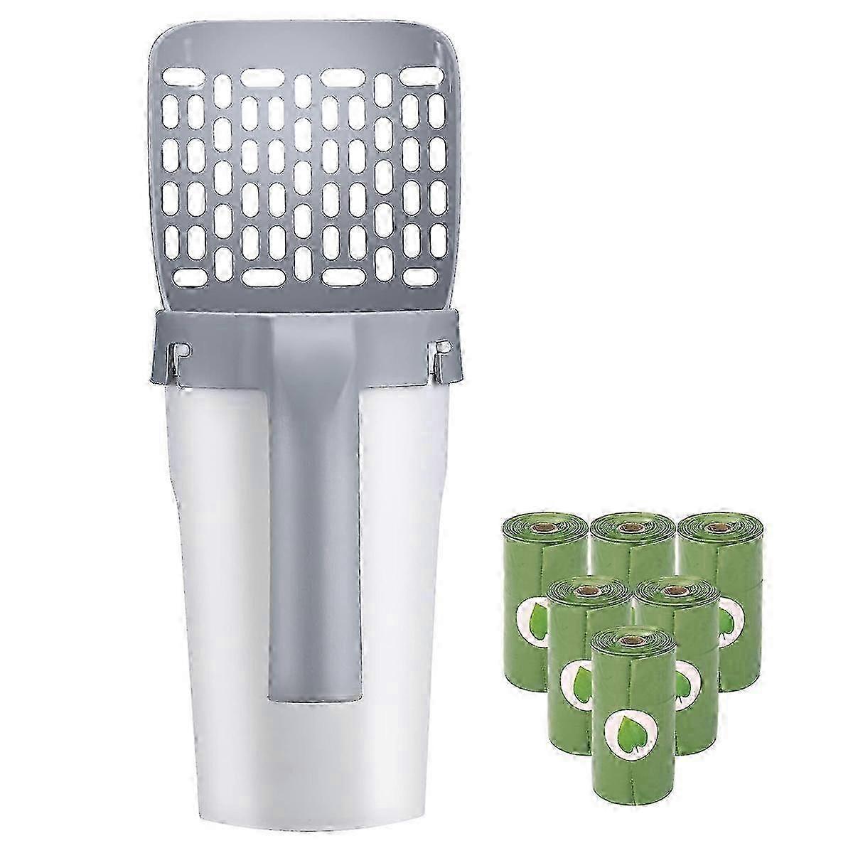 Detachable Cat Litter Scoop with Deep Shovel & Waste Container - Includes Refill Bags for Easy Cleanup & Maintenance