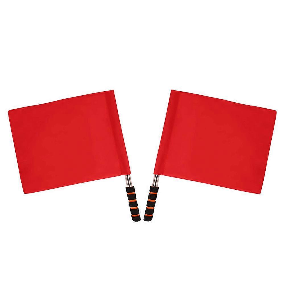 Hand Signal Flag Multi-Function Field Events Referee Flags For Traffic Warning Chinlon 2Set