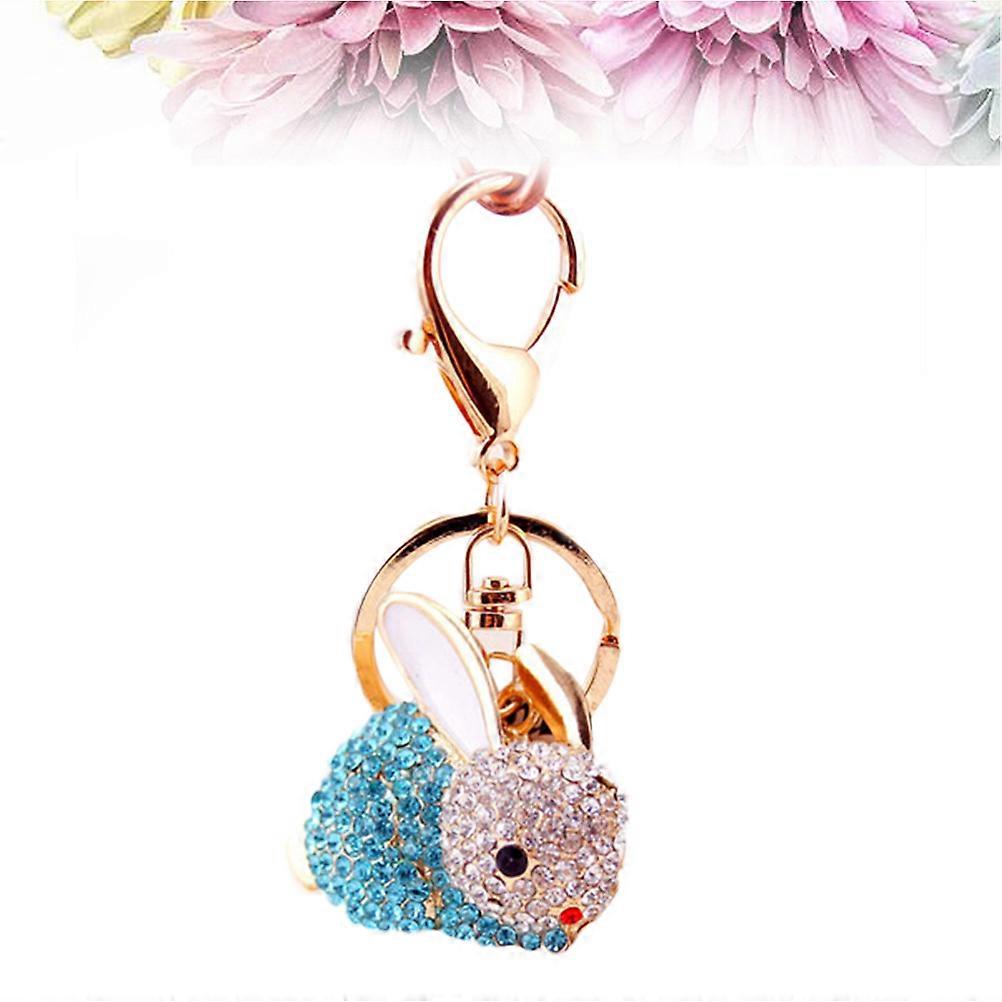 Blue Cartoon Rabbit Diamond Pendant for Hanging Strong and Firm to String Your Keys or Decor as Gift