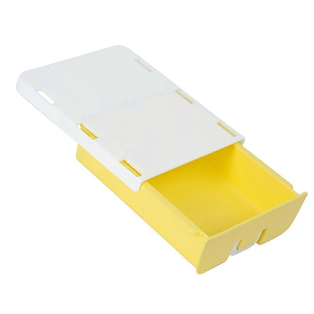 Yellow Plastic Pen Holder for Storage Use Self-Adhesive Desk Organizer Expand Your Space Keep Neat