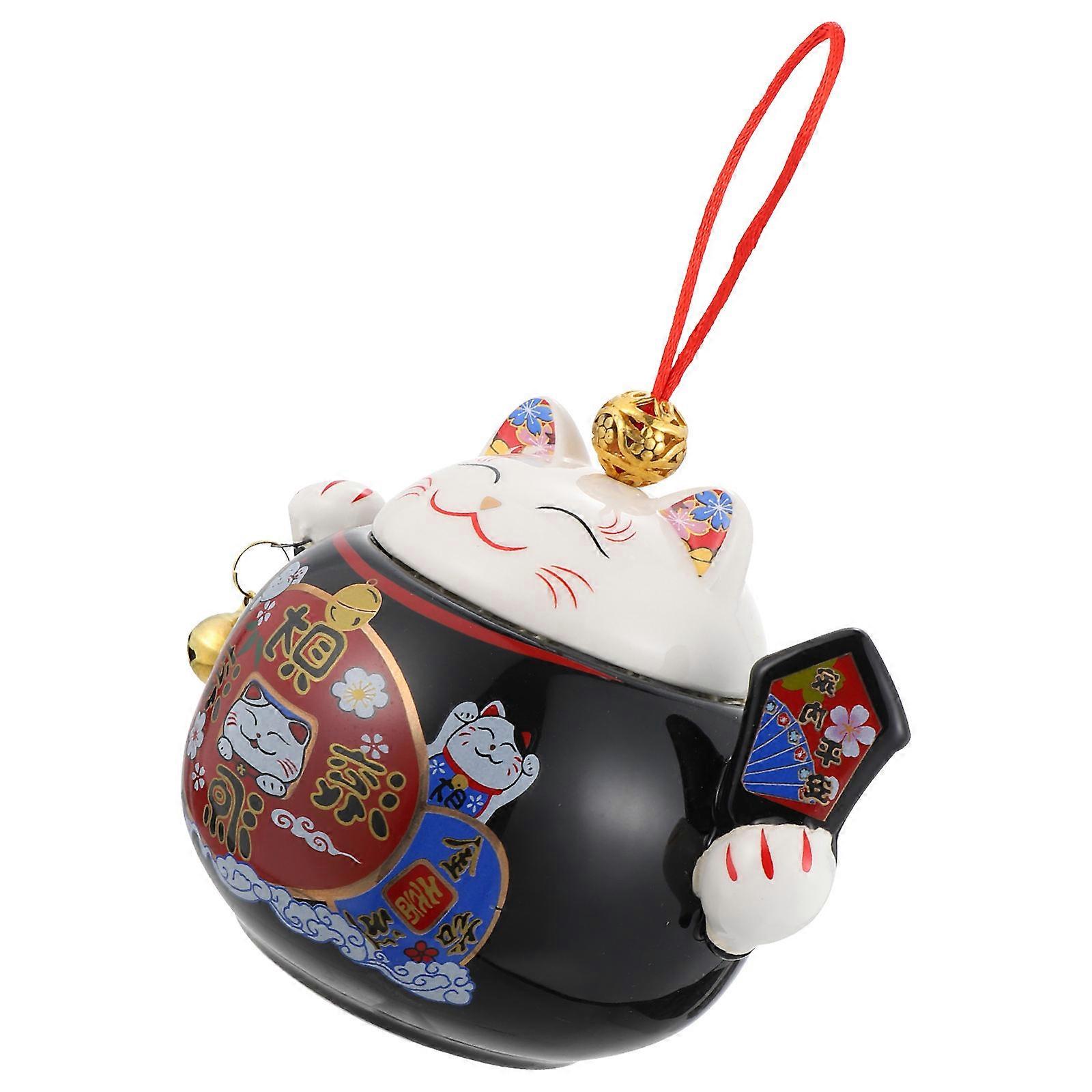 Cat Shaped Tea Container Ceramic Airtight Lid For Desktop Decoration 1Set