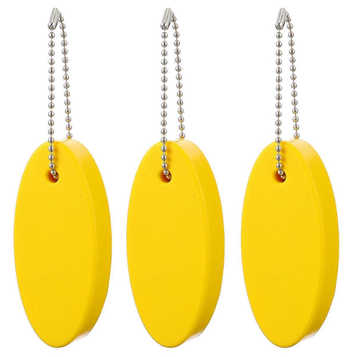 3pcs Novel Floating Keychain Durable Float Oval Key Ring Creative Key Chain