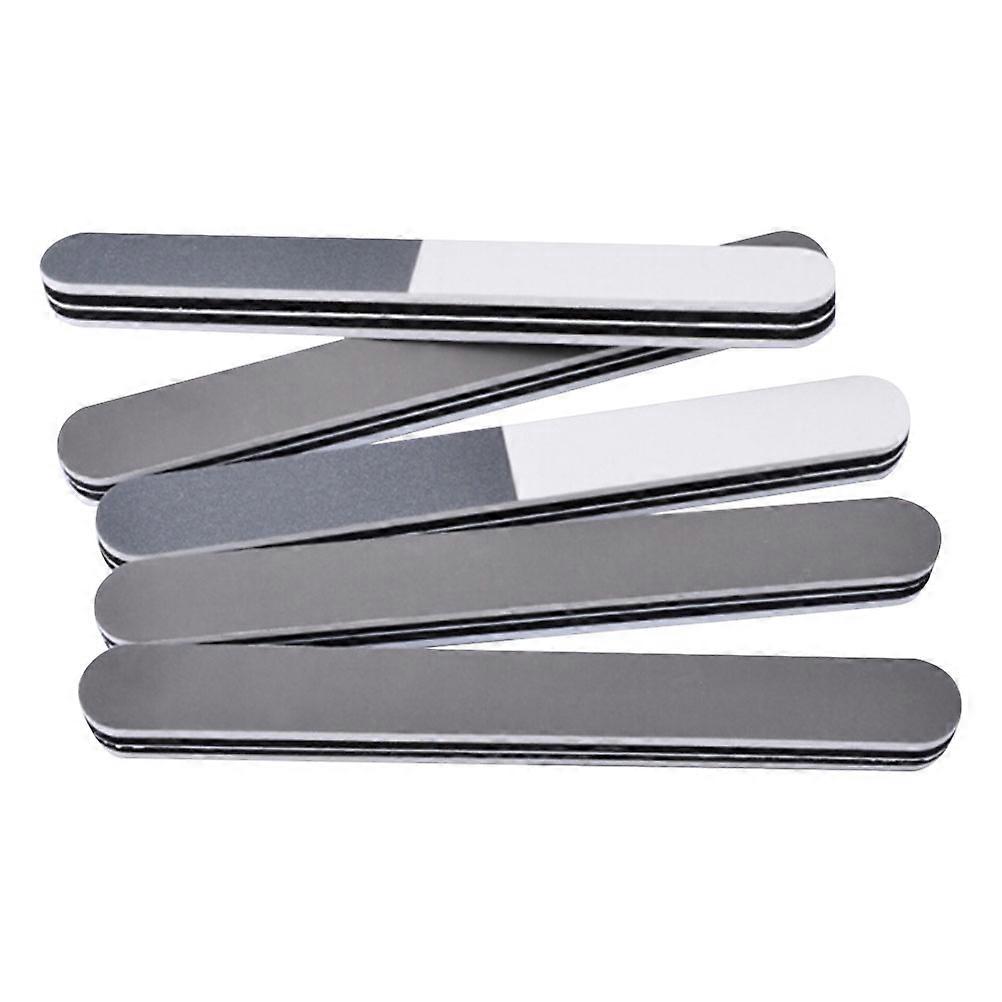 5pcs Double Sided Nail File Durable Board For Natural False Nails Washable For Professional Diy