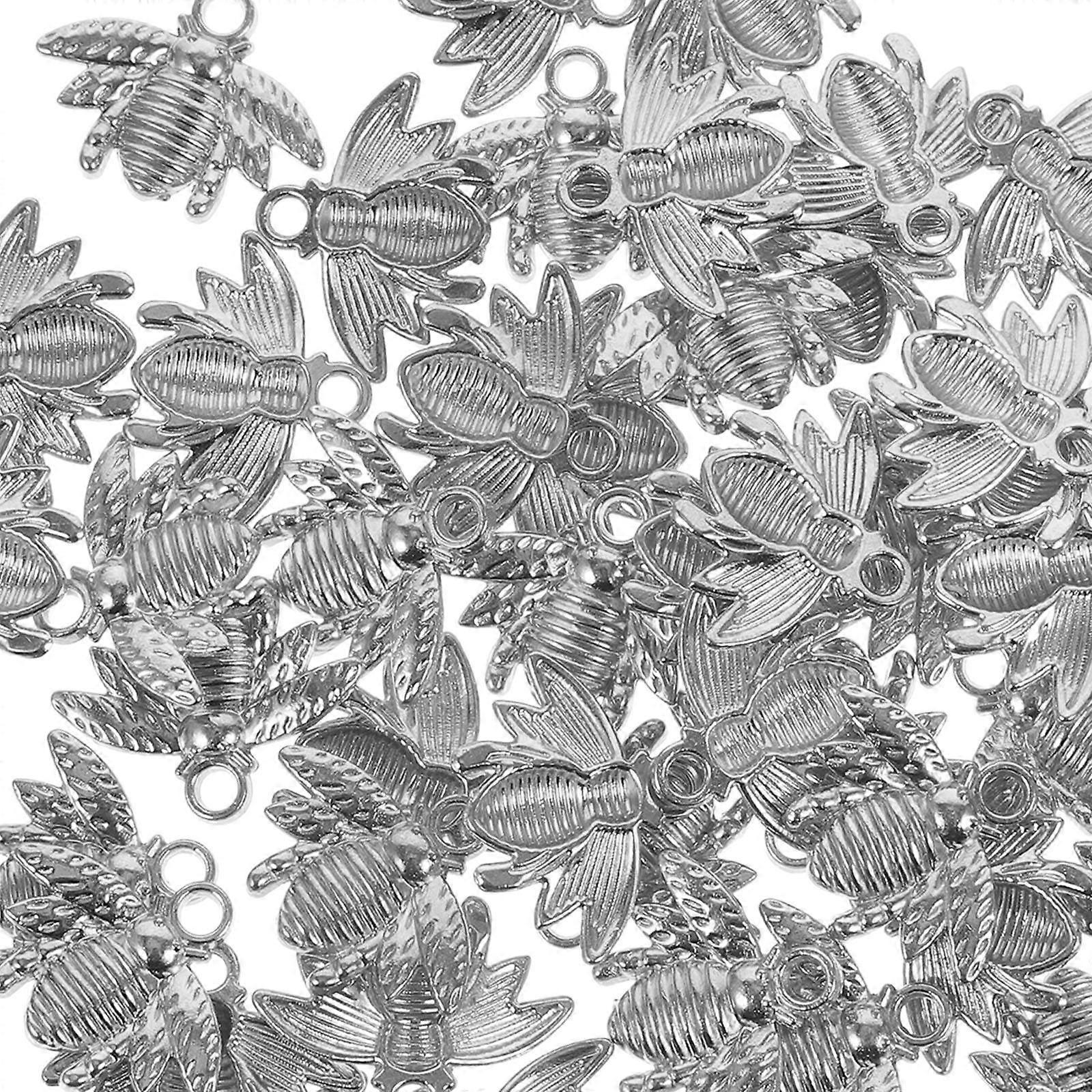 Bee Charm Bulk Bee Charms For Crafts Diy Projects Women Craft Enthusiasts 2X1.5X0.2CM Zinc Alloy 50Pcs