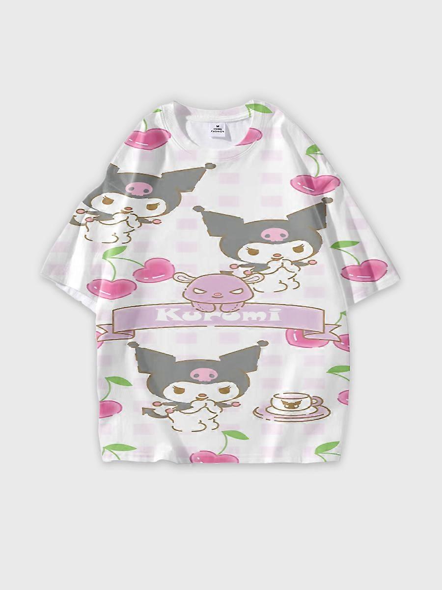 T-shirt round neck Cartoon Pattern loose short sleeve B53
