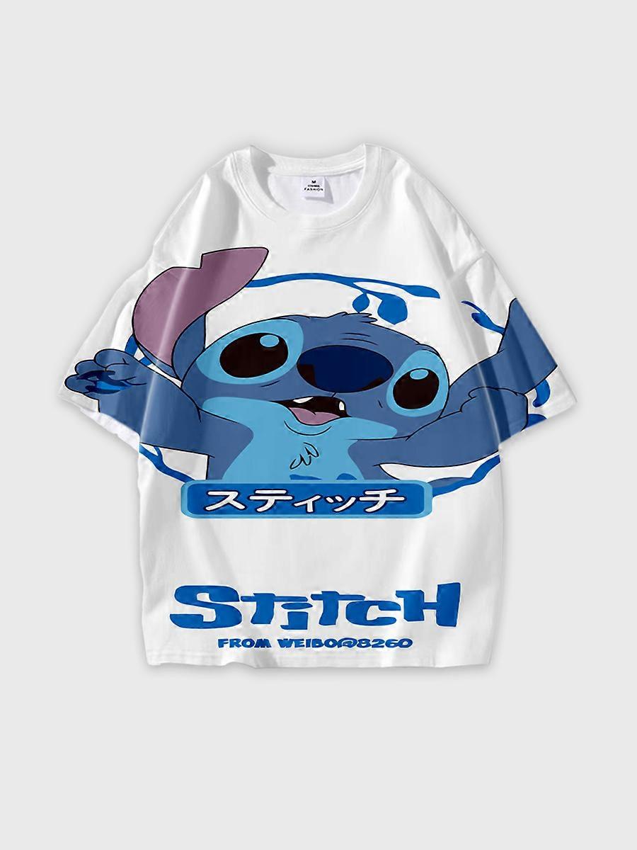 T-shirt girocollo Cartoon Pattern manica corta sciolta D2662