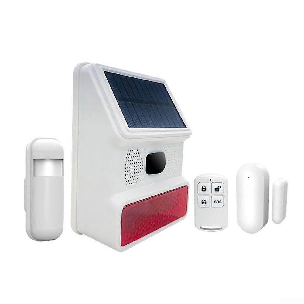 Robust Solar-Powered Outdoor Siren For Security Systems (C) Model C, High-Decibel Alerts, LED Strobe, Weatherproof