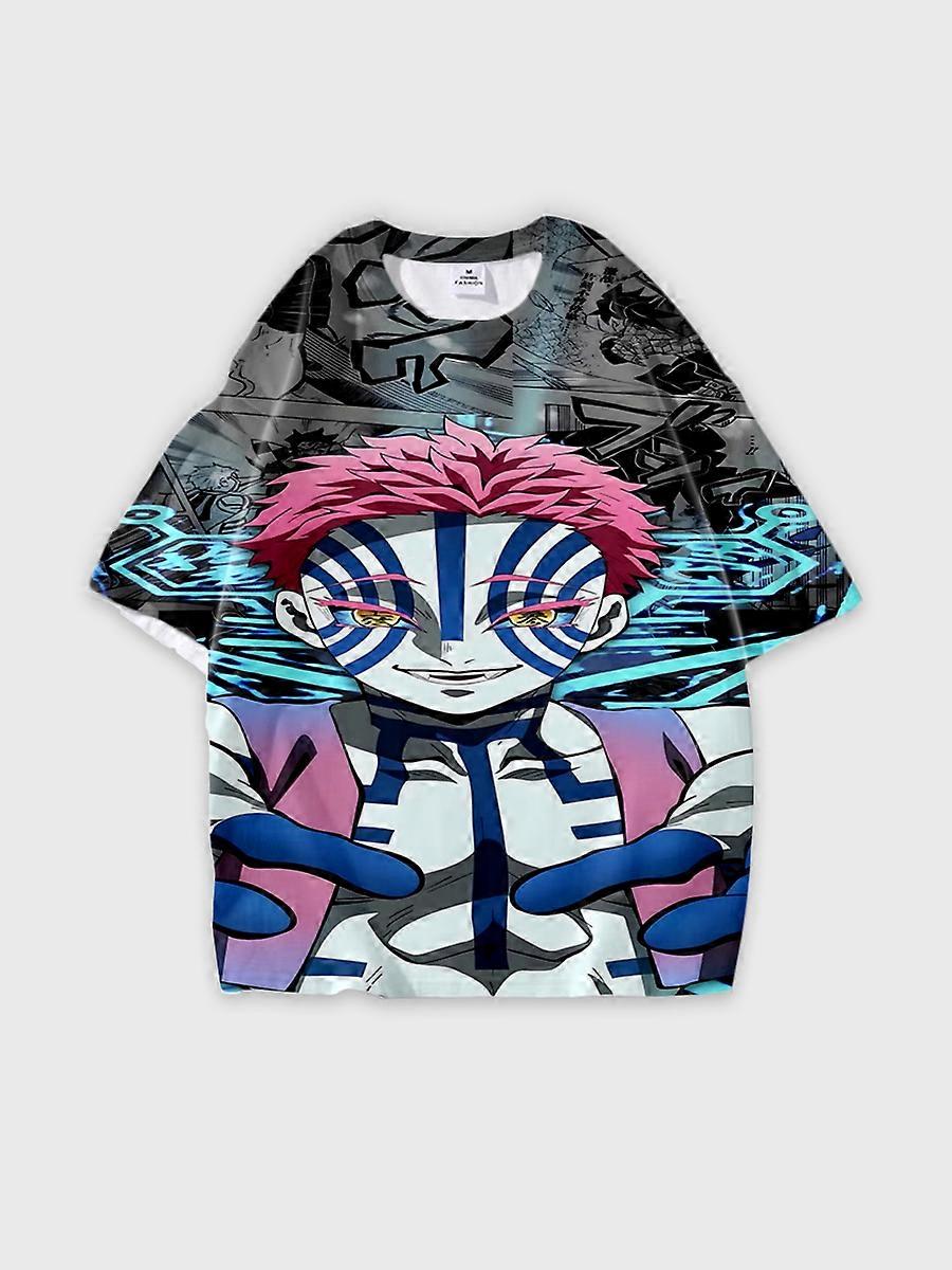 T-shirt round neck Character Pattern loose short sleeve P826