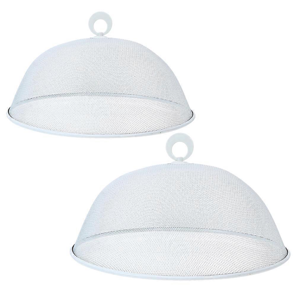 White Iron Food Cover with Dense Mesh for Protection Use Handle Design Fits Most Dining Foods