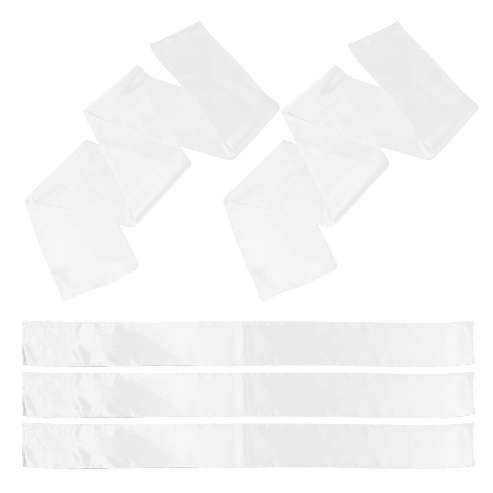 Satin Table Runner Wedding Decor for Dining 5Pcs White Set