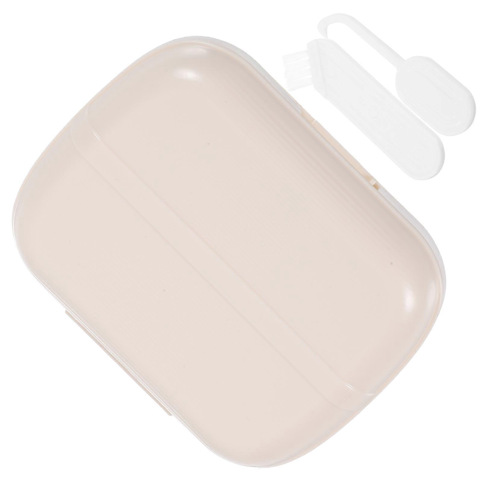 Retainer Container Plastic Denture Box Daily Use Scratch Proof Translucent White 1Set