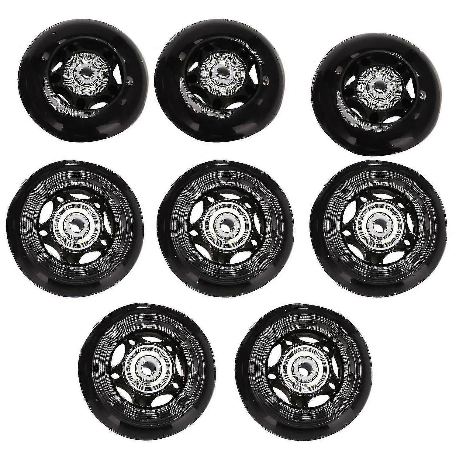 Inline skate wheels 64mm indoor outdoor 8 pack replacement