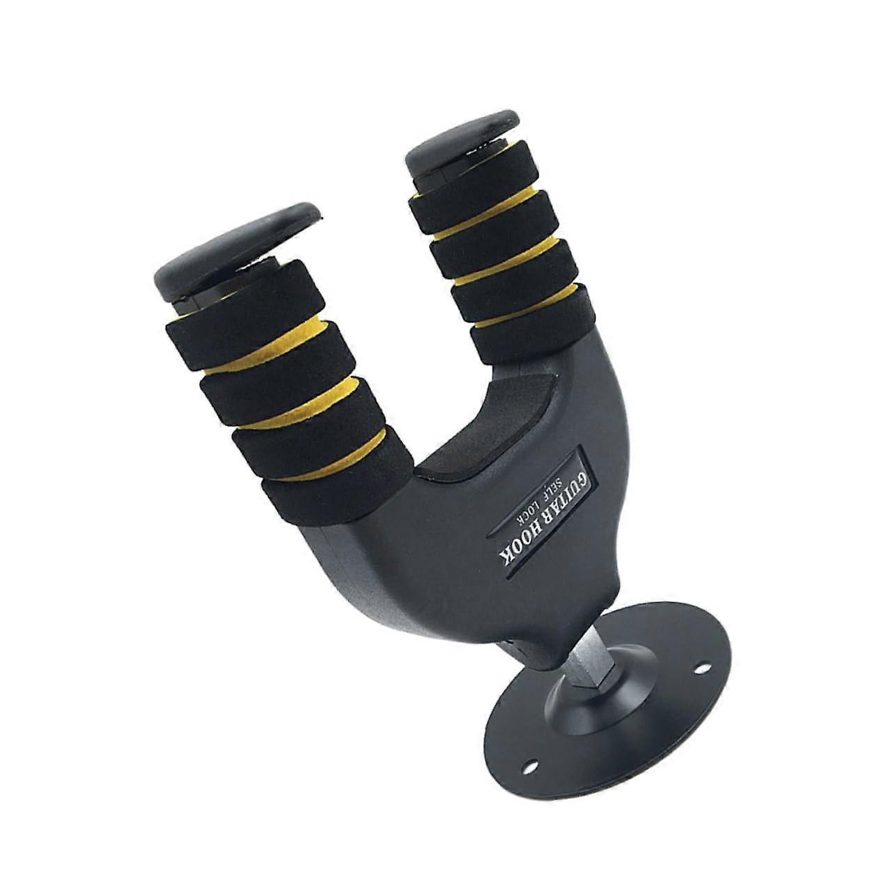Guitar Wall Mount Hanger, Automatic Guitar Hook with High Load Capacity for Acoustic and Electric Guitars, Black Finish