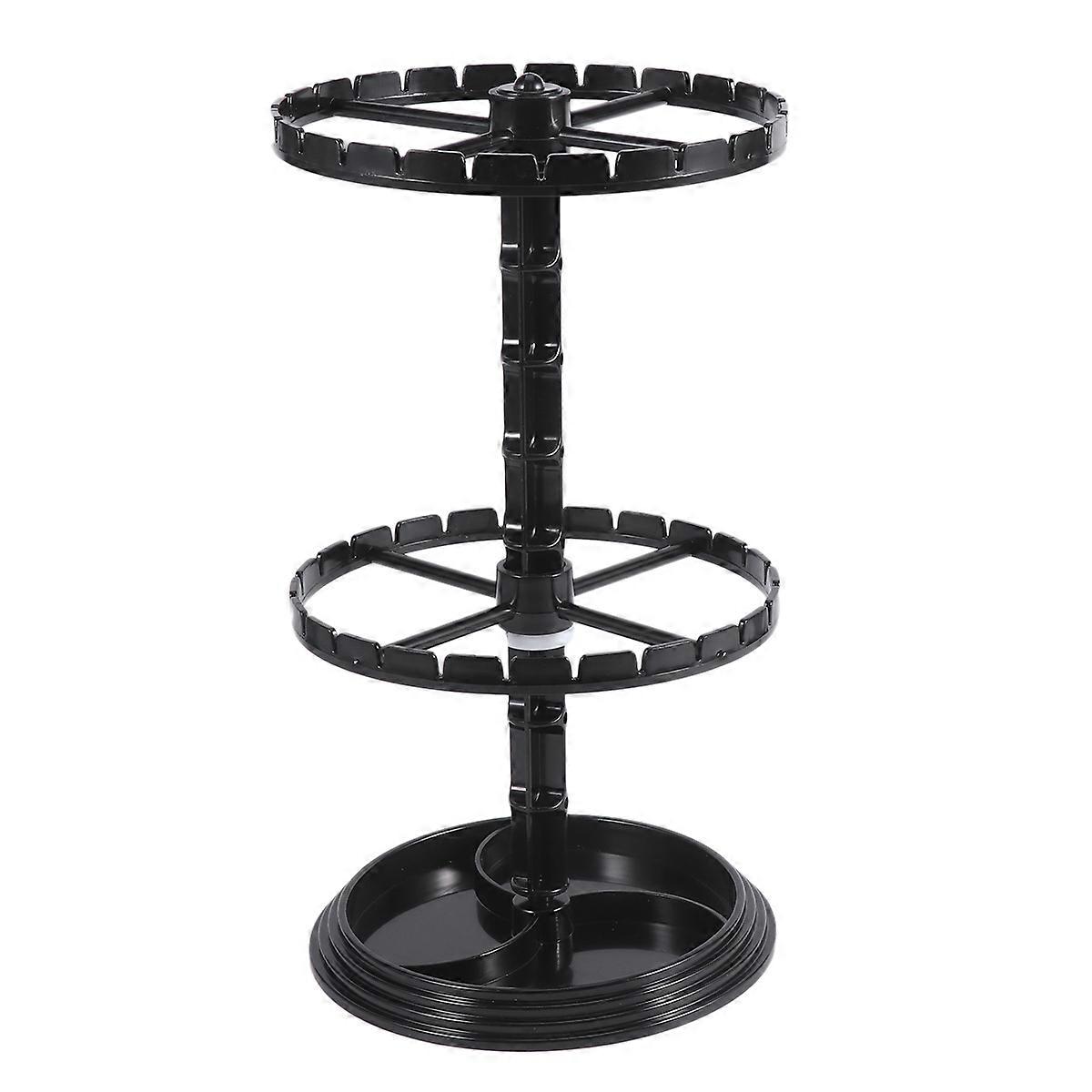 Rotating Earrings Storage Rack for Home Use Plastic Material Black Color 1PC