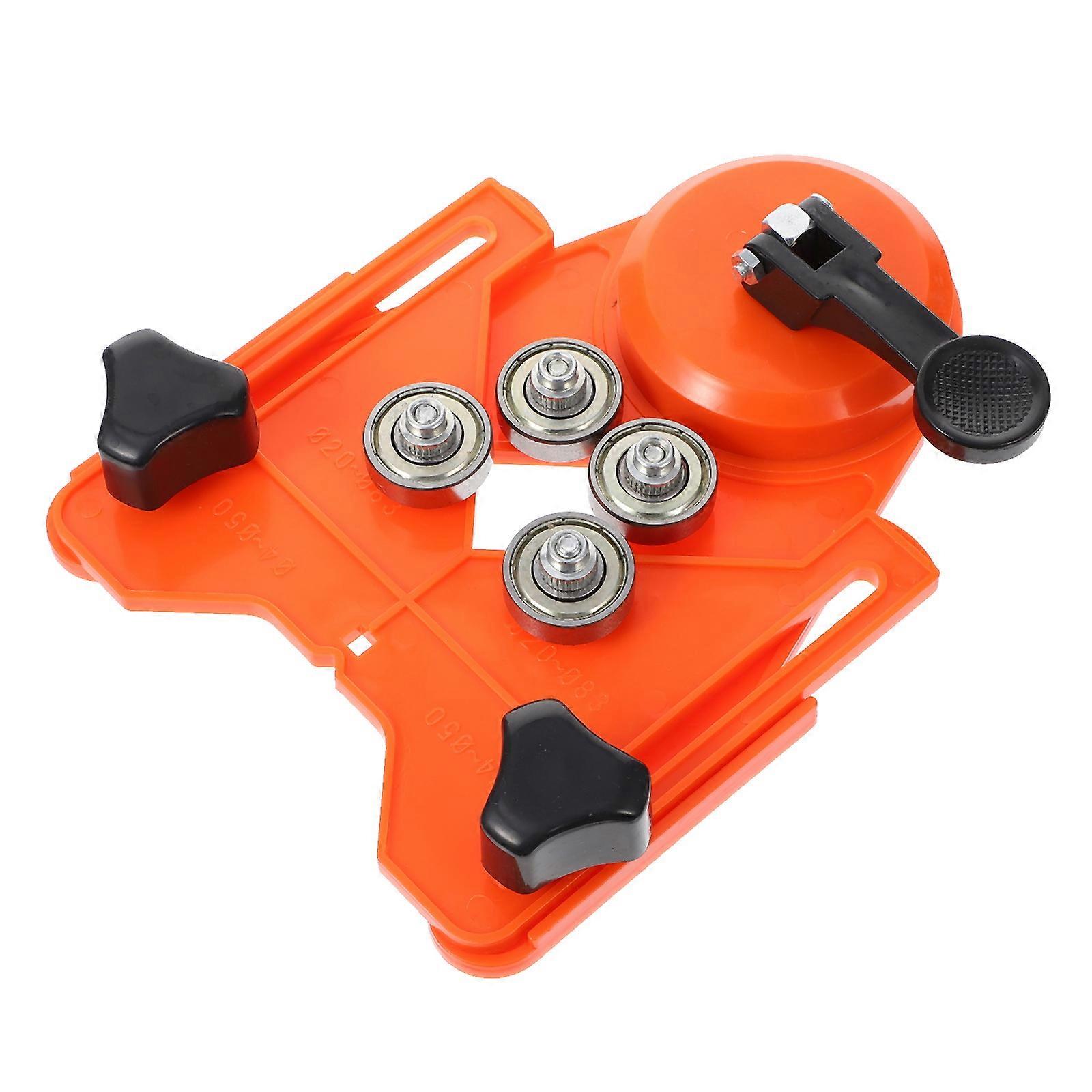 Durable Hole Guide Fixture with Suction Cup for Glass Use Made of Plastic and Iron Orange
