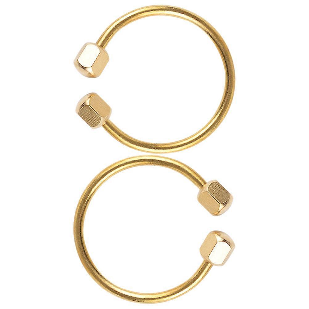 Unique Golden Brass Keychain with Intricate Engraving for Gifting and Decor Ideal for Home Office Travel Size 2pcs